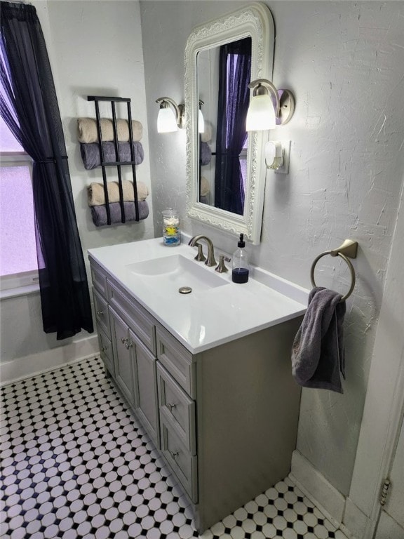 bathroom featuring vanity and tile patterned floors