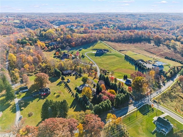 aerial view featuring a rural view