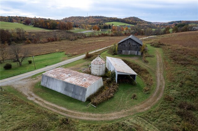 bird's eye view with a rural view