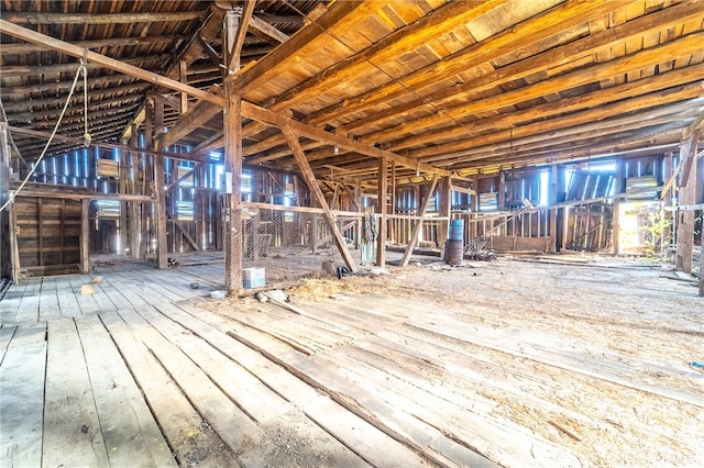 misc room with vaulted ceiling