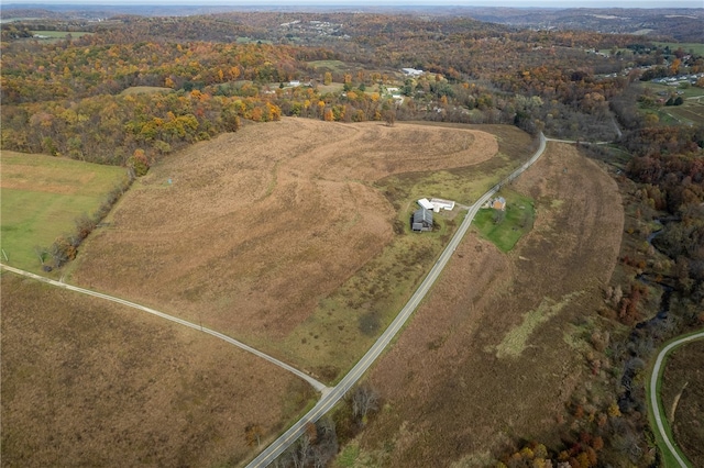 aerial view featuring a rural view