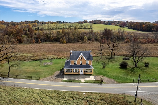 bird's eye view featuring a rural view