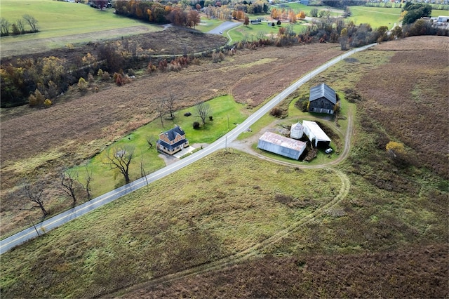 drone / aerial view featuring a rural view