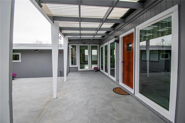 view of unfurnished sunroom