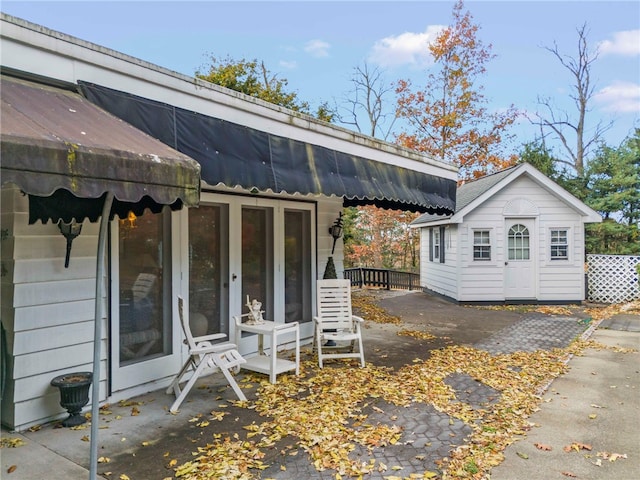 exterior space with french doors and a patio