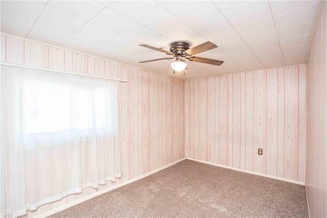 79-81 Lower Clinton St, Canoe/Banks Twps, PA 15772 - carpeted empty room with a ceiling fan and wooden walls