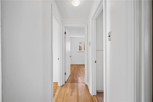 corridor featuring light wood-type flooring