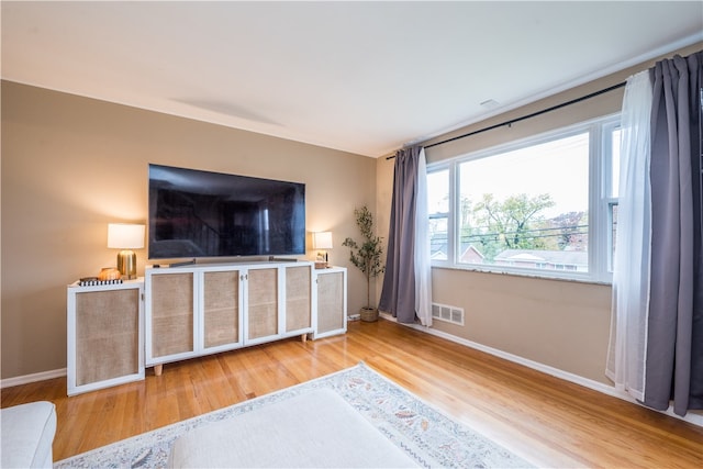 living room featuring light hardwood / wood-style floors