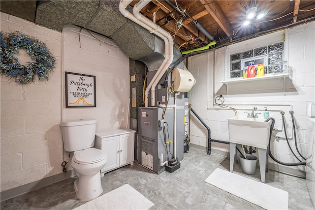 utility room with heating unit