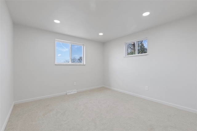 empty room featuring carpet flooring and a wealth of natural light