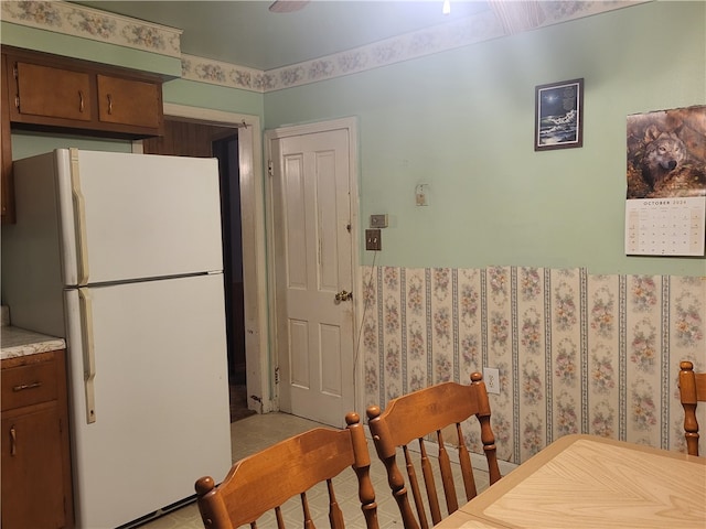 kitchen featuring white refrigerator