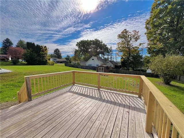 deck with a lawn