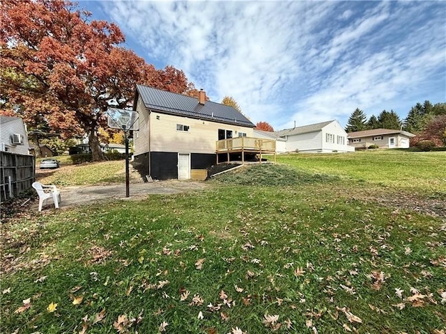 view of yard with a deck