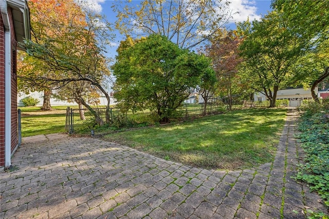 view of yard with a patio area