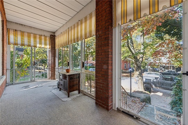 view of unfurnished sunroom