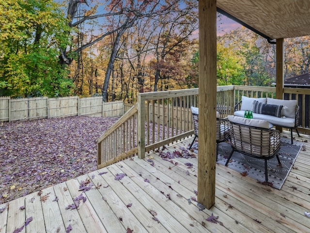 view of deck at dusk