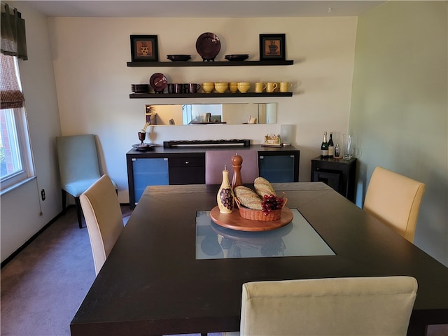 dining area with carpet flooring