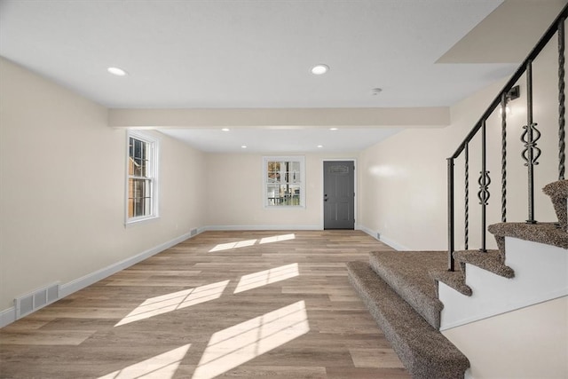 interior space featuring light hardwood / wood-style floors