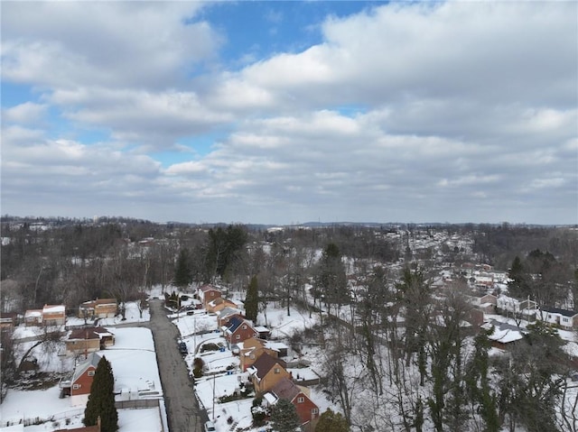 view of snowy aerial view