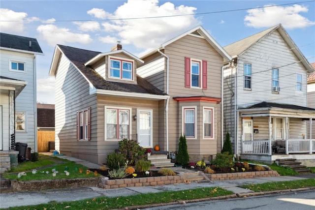 view of front of home with covered porch