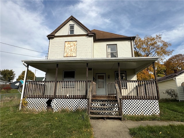 view of front of home with a porch