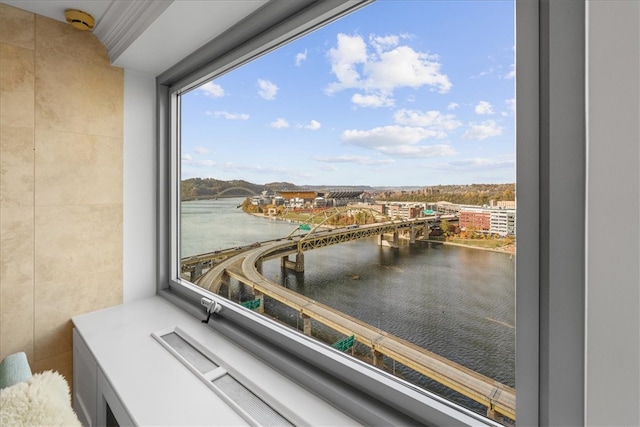 balcony with a water view