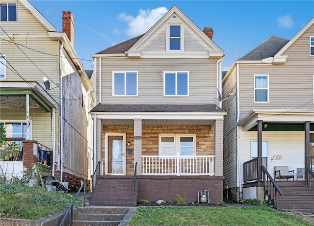 view of front of home with a porch