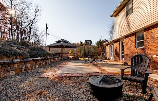 view of patio / terrace featuring a gazebo