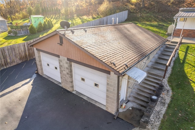 view of garage