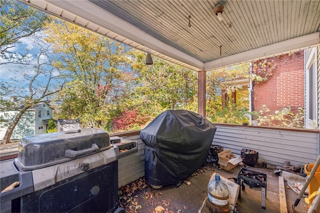 view of patio / terrace featuring a grill