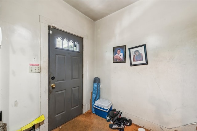 foyer with carpet