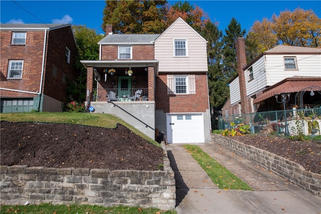 view of property with a porch