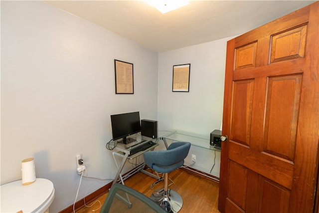 office featuring hardwood / wood-style flooring