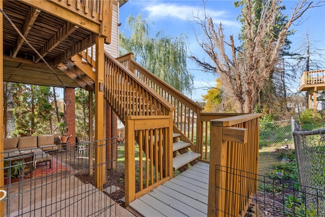 wooden deck featuring a patio