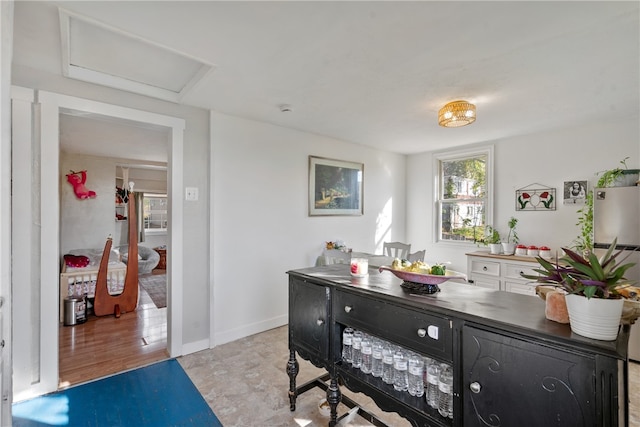 office space featuring light hardwood / wood-style flooring