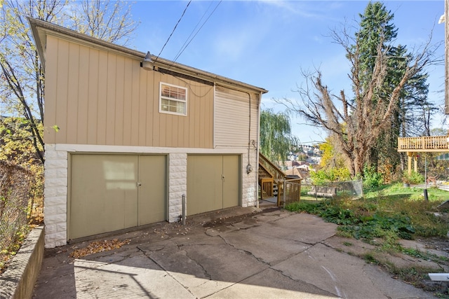 view of home's exterior featuring a garage