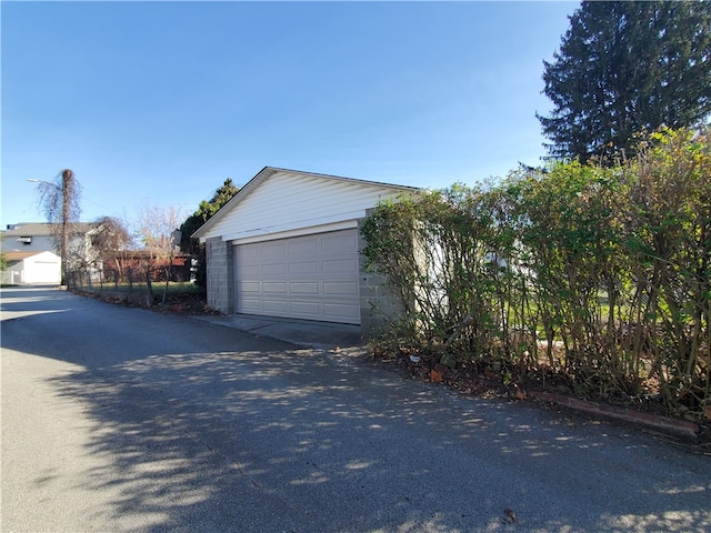 view of garage