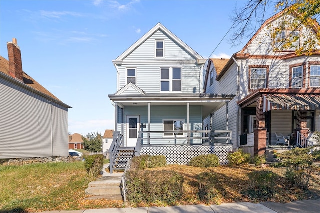 view of front of home with a porch