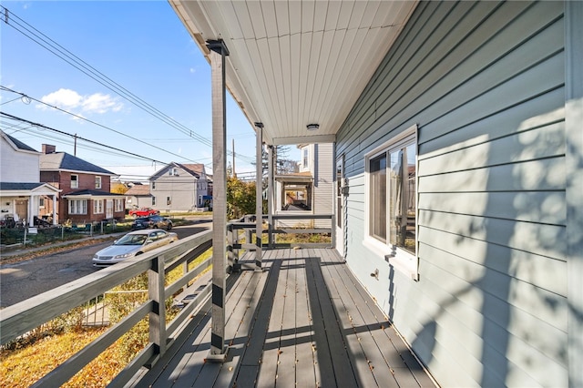 deck with a porch