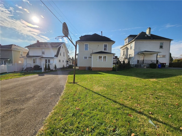 exterior space featuring a yard