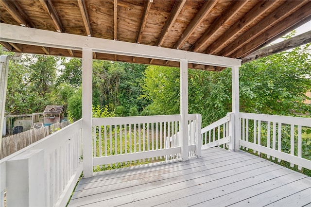 view of wooden deck