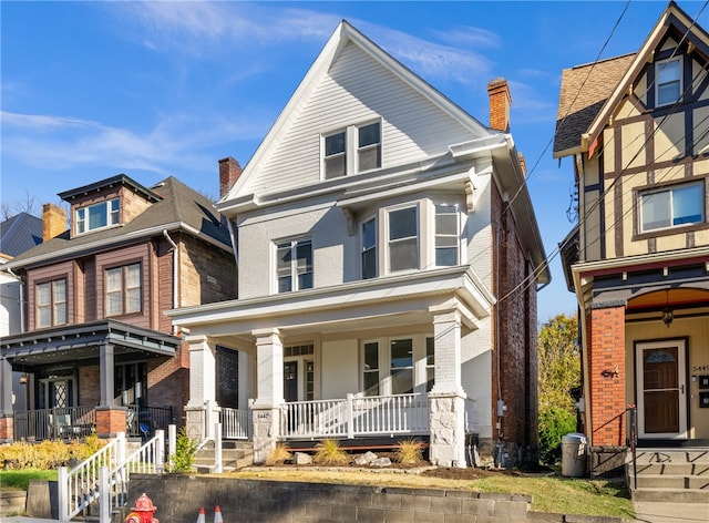 view of front of house with covered porch