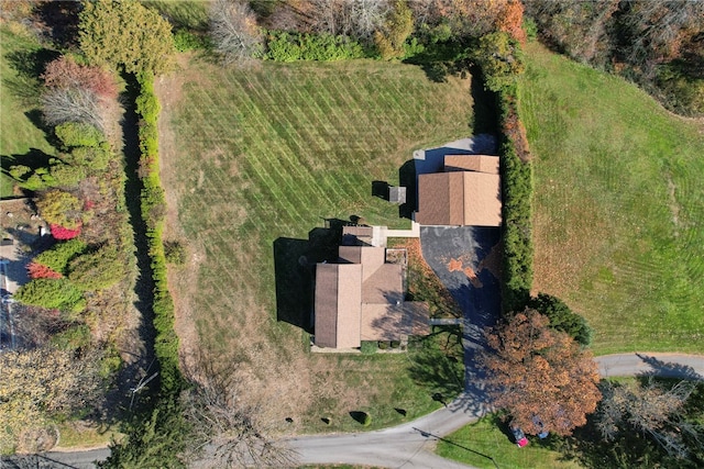 drone / aerial view with a rural view