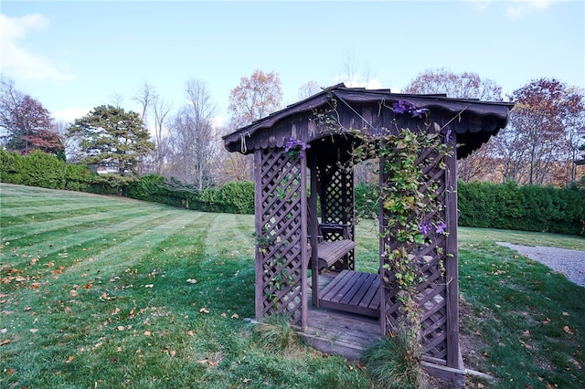 view of yard featuring a gazebo