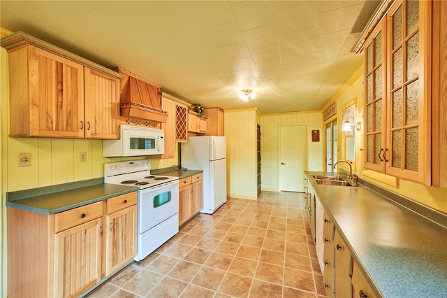 kitchen with sink and white appliances