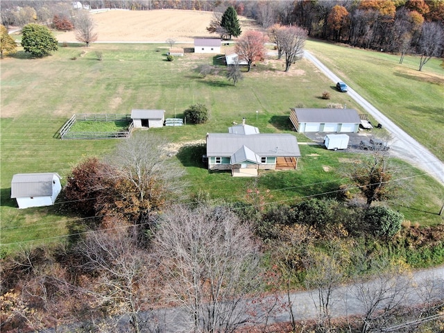 bird's eye view with a rural view