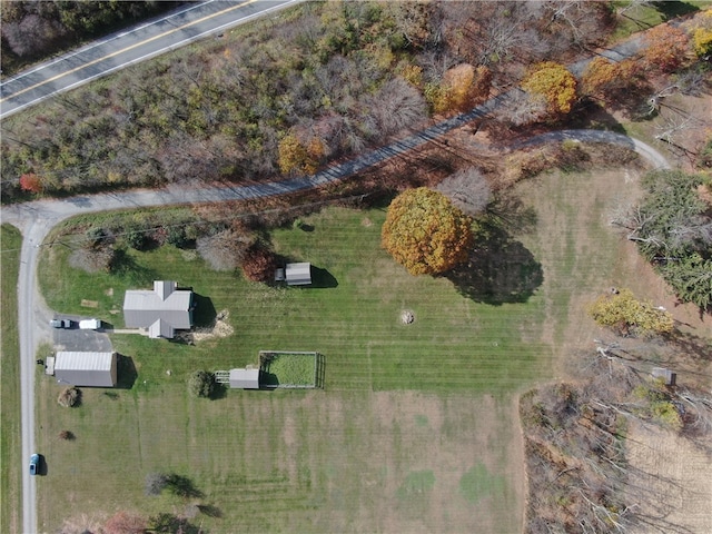 aerial view with a rural view