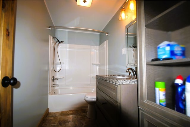 full bathroom with vanity, toilet, and shower / bathing tub combination