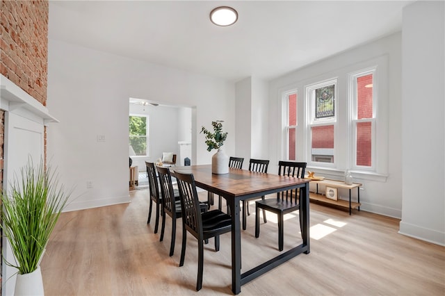 dining room featuring light hardwood / wood-style flooring