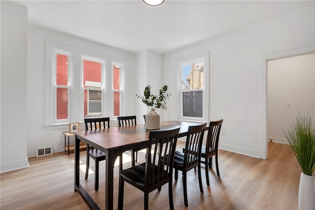 dining area featuring light hardwood / wood-style floors